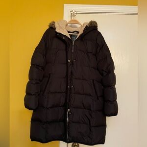 Lauren Ralph Lauren Puffer Faux Fur Hooded Women’s Size Large Black Winter Coat